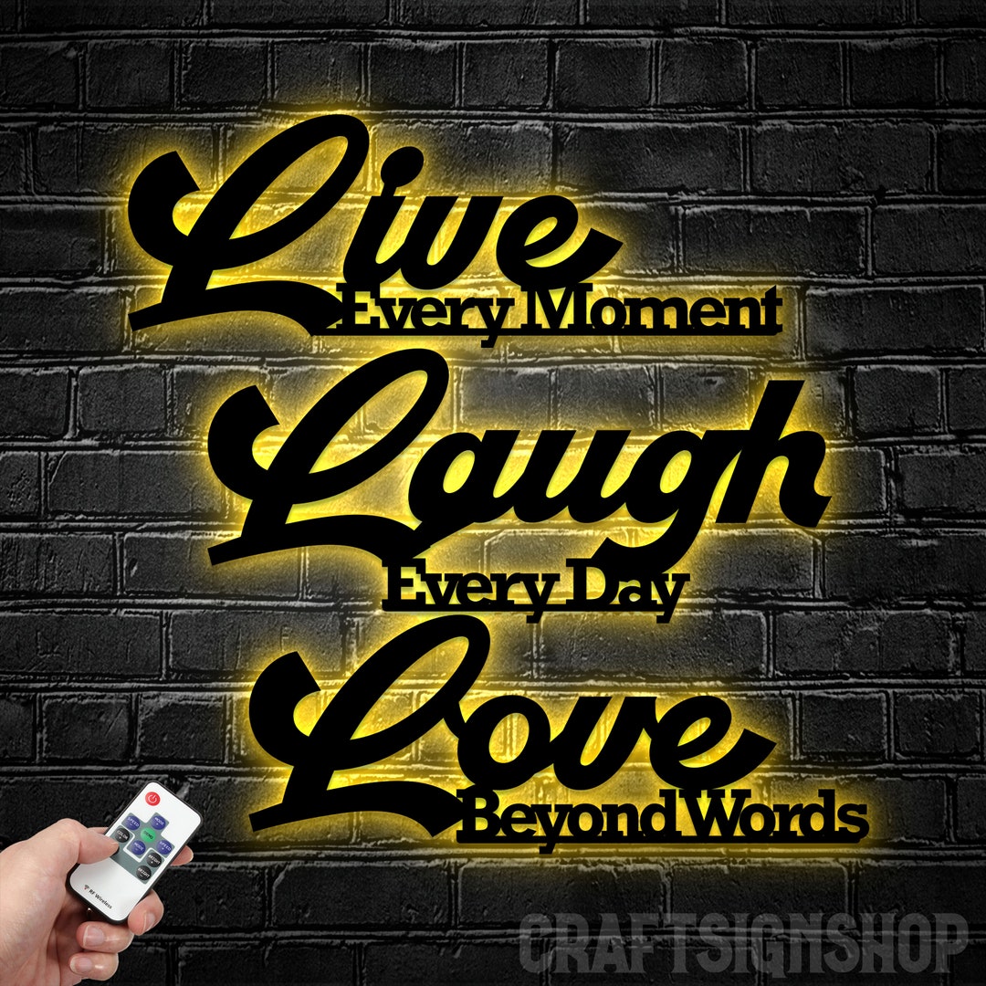 Live Laugh Love Metal Wall Art LED Light Housewarming Gift Etsy
