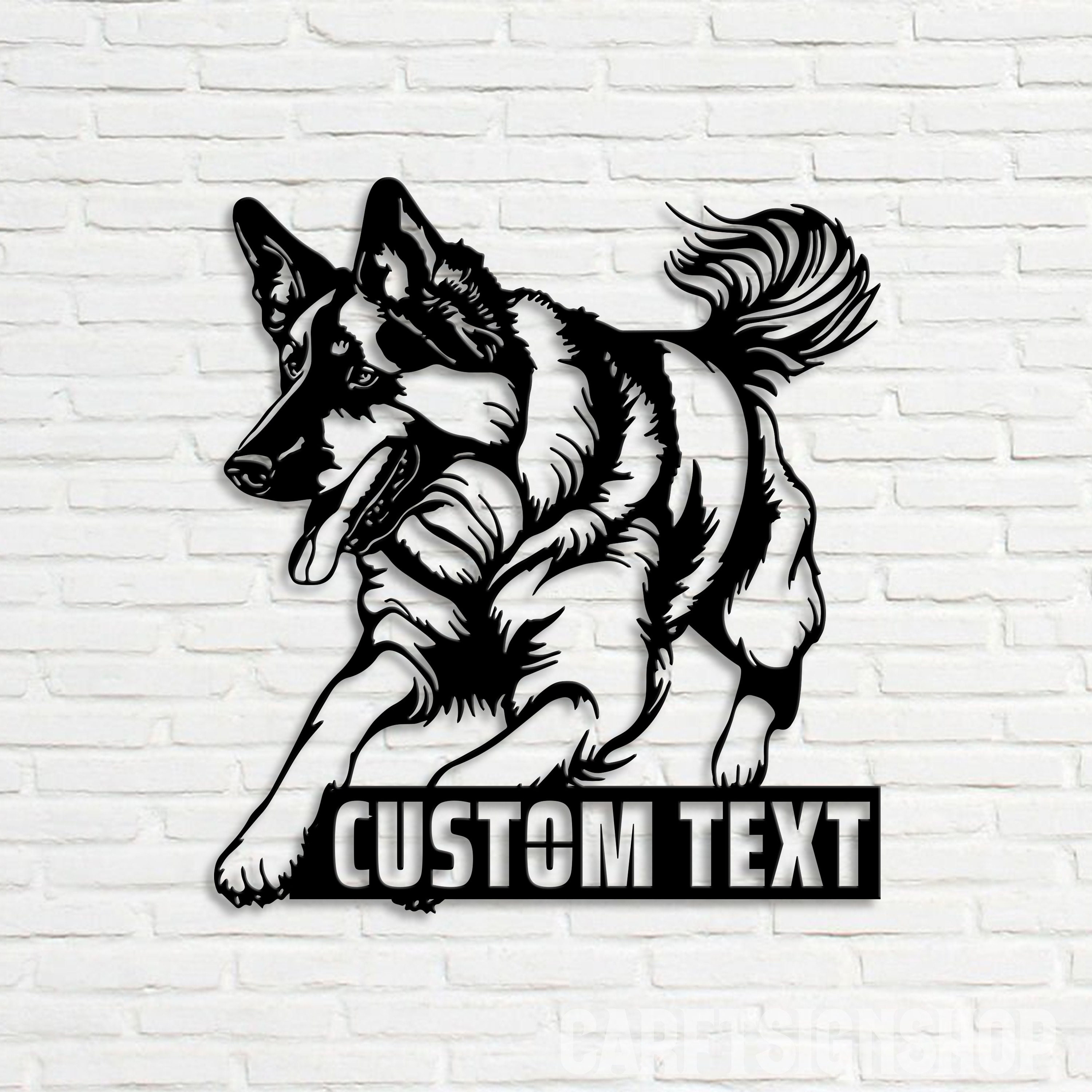 Custom German Shepherd Dog Metal Wall Art With LED Light Etsy