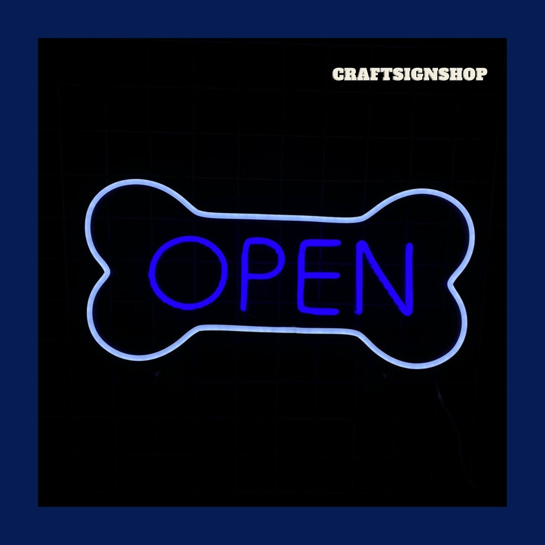 Open Pet Shop Neon Sign Open Pet Spa Led Sign Open Neon Etsy