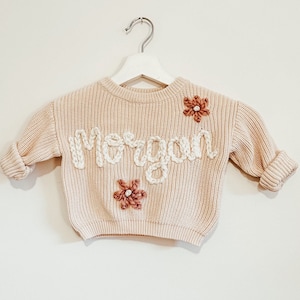 Custom Baby Sweater | Custom Embroidered Baby and Toddler Sweater | Hand Embroidered Name Sweater | Name Sweater| Baby Toddler Kids Gift