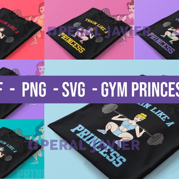 Vectores / Plantillas Digitales Princesas Gym PNG PDF SVG