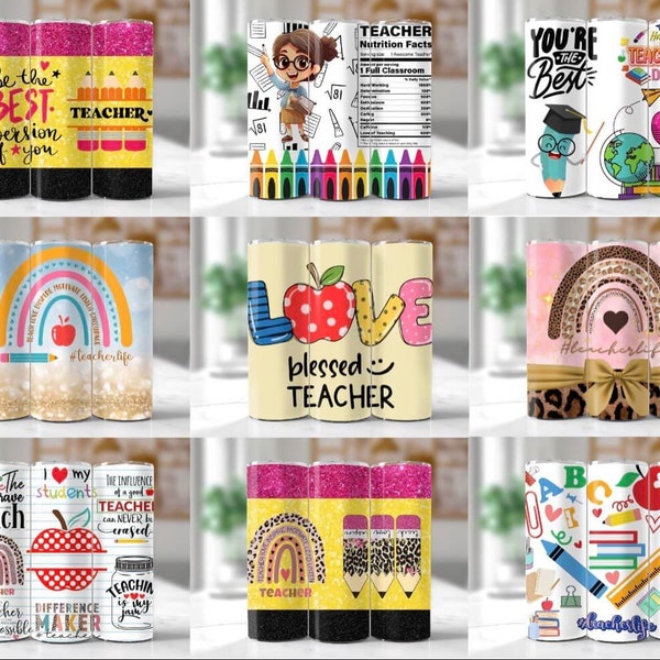 160+ 20oz Teacher Life Tumbler Wrap, Teacher's Day Sublimation DIGITAL TEMPLATES