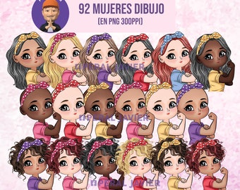 Dia de la mujer Plantillas para tazas armables PNG bundle dolls