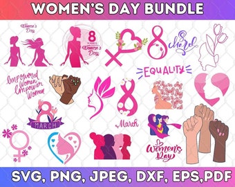 50+ Diseños Dia de la Mujer PNG SVG PDF