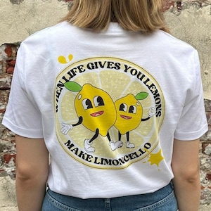 Retro shirt, when life gives you lemon, lemonade shirt, limoncello tshirt, funny retro shirt, organic cotton shirt, eco friendly shirt