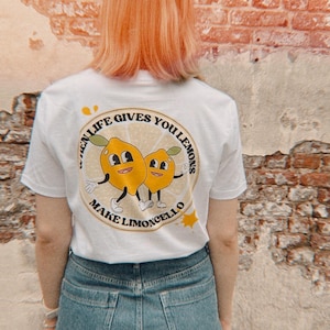 When Life Gives You Lemons Make Limoncello Shirt - Retro Lemon Graphic Tee - Funny Summer Citrus Quote T-Shirt