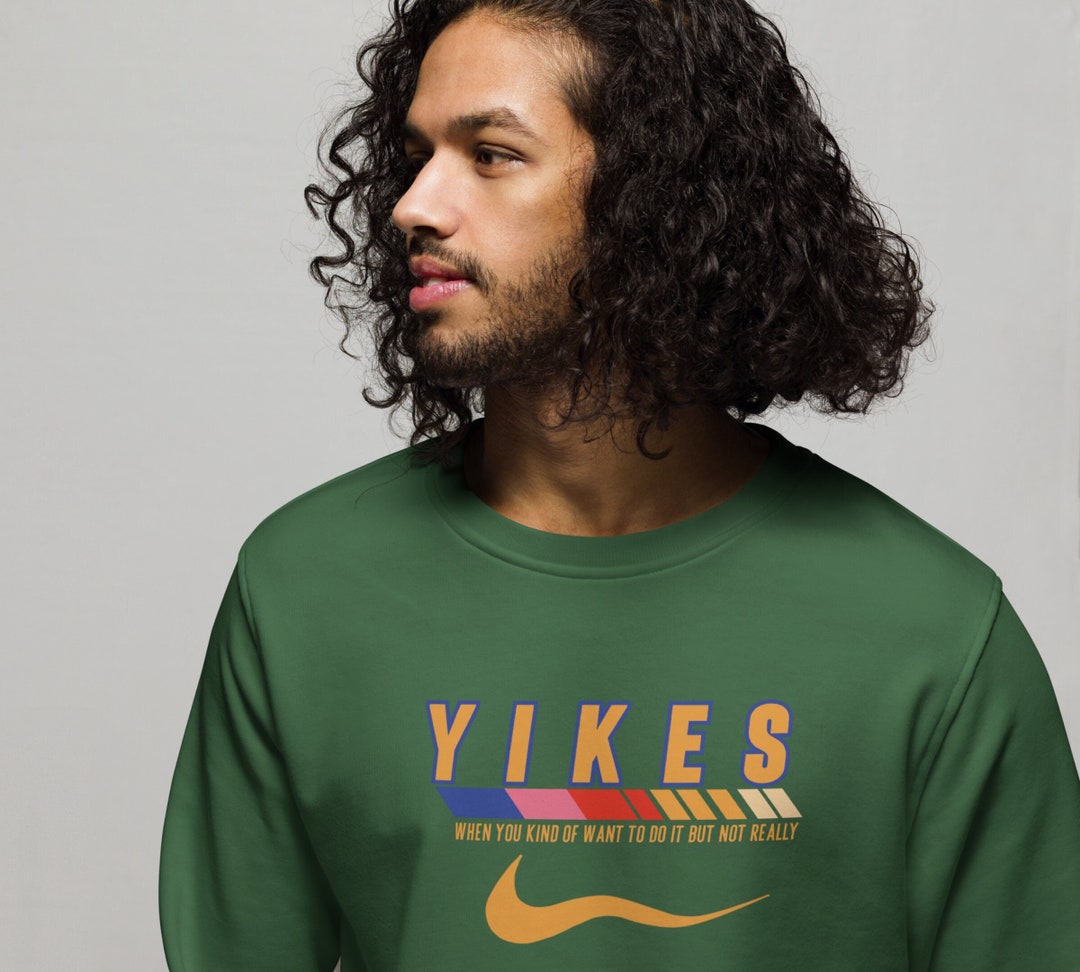 Green Yikes Sweatshirt 90s Style Crewneck Sweater Vintage Etsy