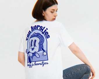 Van Korstjes Krijg Je Borstjes T-Shirt | Grappig Vlaams Gezegde Retro Shirt