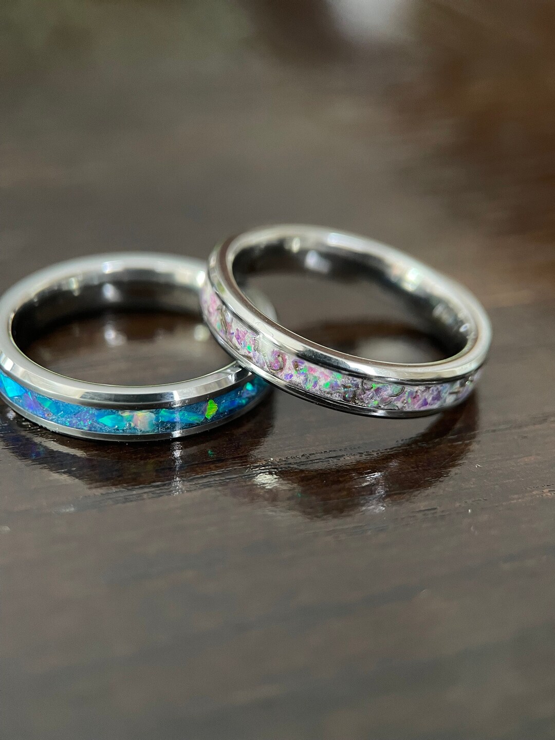 Pink and White Opal, Meteorite and Tungsten. - Etsy