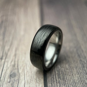 Kohlefaser, einzigartiger Versprechensring, modernes Jubiläumsband, trendiger Herrenring, stilvoller kundenspezifischer Ring, personalisierte Ringe