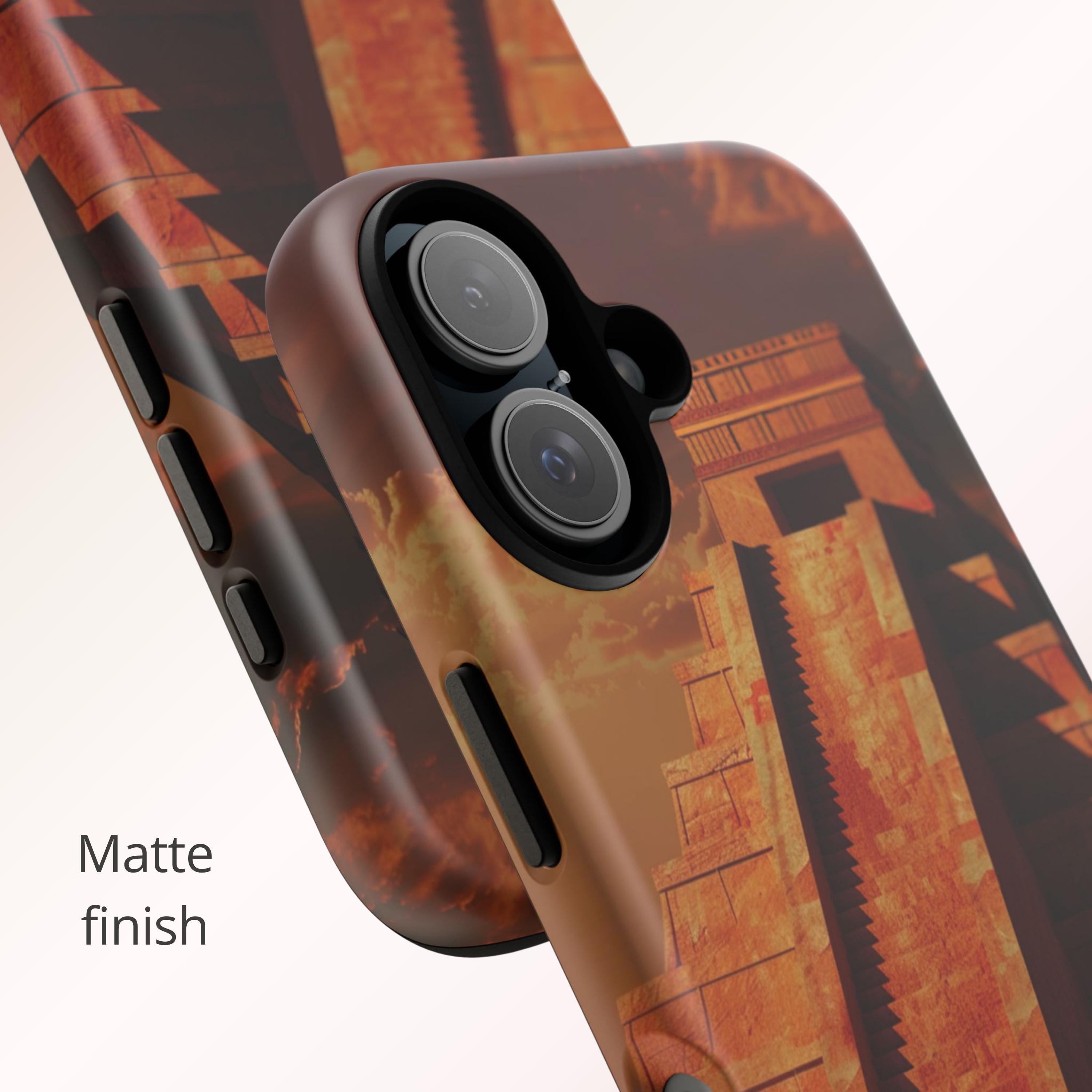 Mayan Pyramid iPhone Case, Ancient Sunset Temple Design, Mesoamerican ...