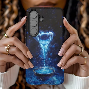Aquarius Water Bearer Galaxy Case Zodiac Stars Galaxy Space for Samsung S25 S24 S23 S22 S21 S20 S10 Ultra Plus FE