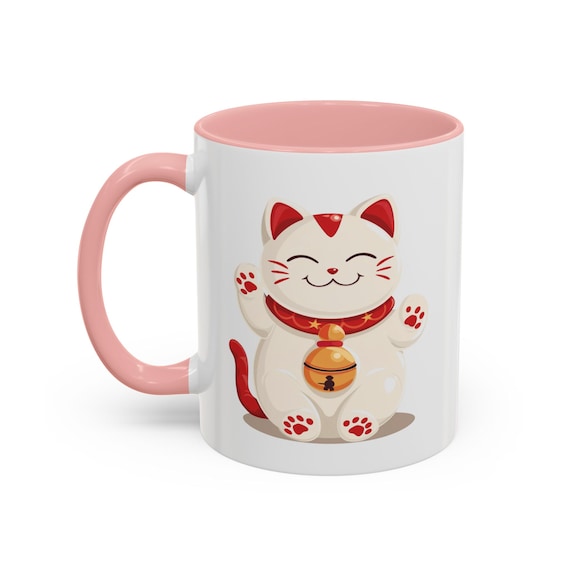 Fortune Cat Mug | Lucky Cat Art | Maneki Neko Mug | Japanese Good