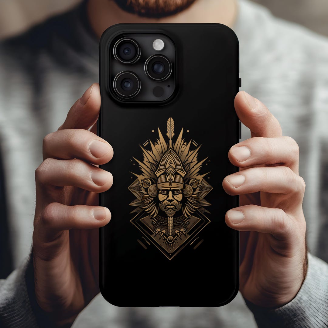 Aztec Gold Emblem iPhone Case, Ancient Warrior Design, Mayan Tribal ...