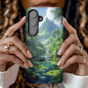 Tropical Paradise Galaxy Case Rainforest River Jungle for Samsung S25 S24 S23 S22 S21 S20 S10 Ultra Plus FE