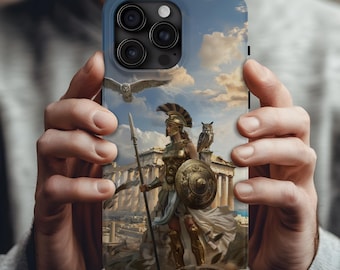 Athena Goddess iPhone Case Greek Mythology Parthenon for iPhone 16 15 14 13 12 11 X 8 Pro Max Plus Mini XR XS