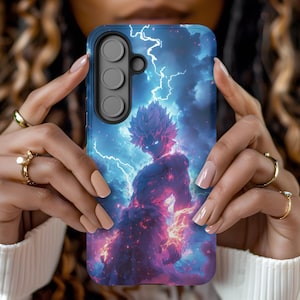 Thunder Hero Galaxy Phone Case for Samsung S25 S24 S23 S22 S21 S20 S10 - Tough Anime Lightning Cover, Manga Gift, Shockproof Protection