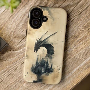 Mystical Dragon Phone Case, Sepia Crystal Design, iPhone 16-XS, Galaxy S24-S21, Pixel 9-5 Cover