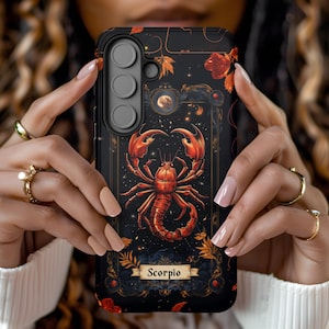 Scorpio Zodiac Galaxy Case Tarot Card for Samsung S25 S24 S23 S22 S21 S20 S10 Ultra Plus FE