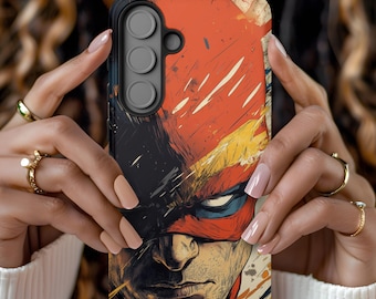 Crimson Speedster Portrait Galaxy Case Dynamic Hero Art for Samsung S25 S24 S23 S22 S21 S20 Ultra Plus FE