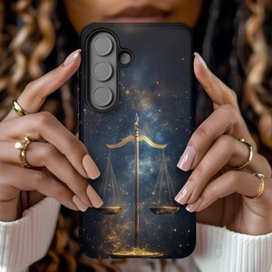 Libra Celestial Galaxy Case Zodiac Galaxy Scales Stars for Samsung S25 S24 S23 S22 S21 S20 S10 Ultra Plus FE