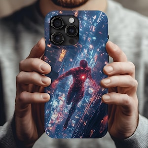 Web Slinger iPhone Case Spider Hero City Swinging for iPhone 16 15 14 13 12 11 X 8 Pro Max Plus Mini XR XS
