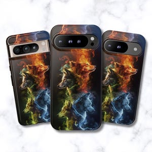 Elemental Wolves Phone Case | Fantasy Wolf Art Gift for Nature & Animal Fans | Google Pixel 10 9 8