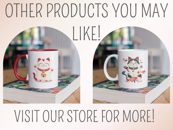 Lucky Cat Mug | Maneki Neko Coffee Cup | Japanese Fortune Cat