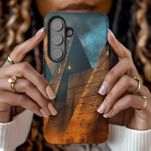 Ancient Pyramid Galaxy Case for Samsung S25 S24 S23 S22 S21 S20 S10 - Tough Egyptian Temple Cover, Mystic Gift Phone Case