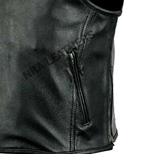 Leatherick Men Soa Anarchy Real Leather Waistcoat Motorcycle Biker Cut Off Vest €50 №5277684 In - Foto 11