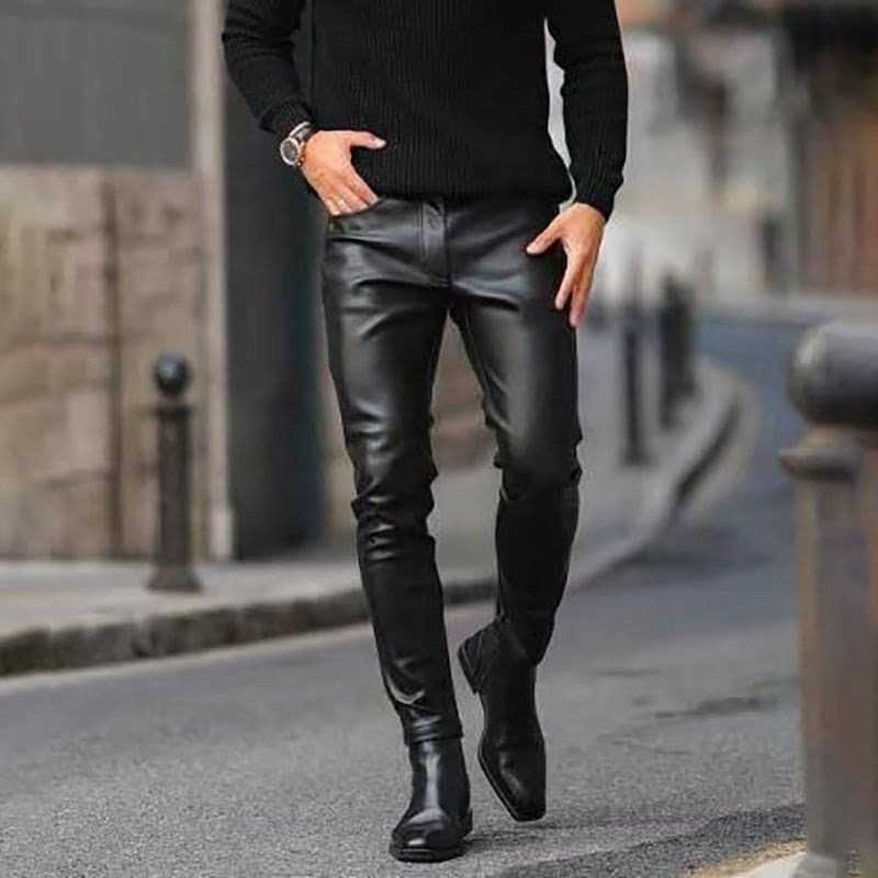 Genuine Leather Men′ S Pant Sheep Skin Leather Punk Gothic Pants - China  Genuine Men Pant and Leather Men Pant price