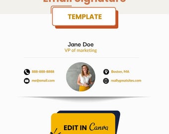 Professionelle E-Mail-Signaturvorlage, bearbeitbar in Canva