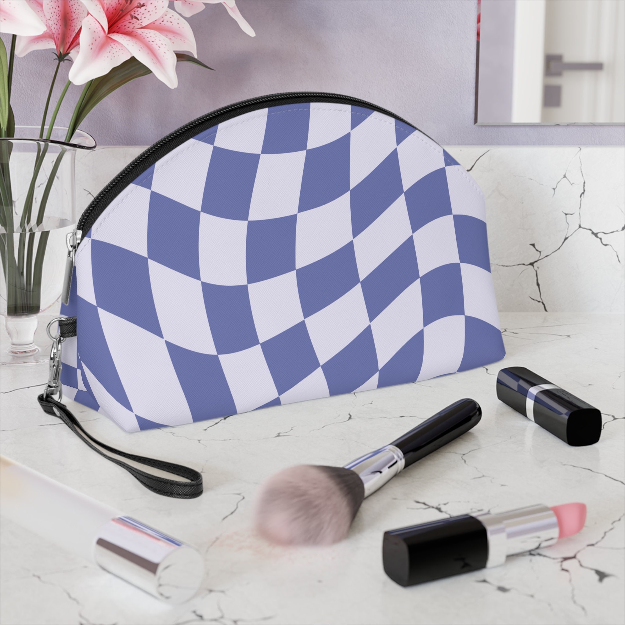 Small Grid Cosmetic Bag Cute Makeup Bag Y2k Accessories Aesthetic Make Up  Bag Y2k Purse Cosmetic Bag For Purse - Temu