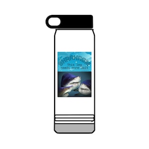 Shark-Themed Water Bottle | Funny Shark Gifts, Ocean Lovers, Hydro Flask, Outdoor Adventure, Eco-Friendly Water Bottle, 32oz