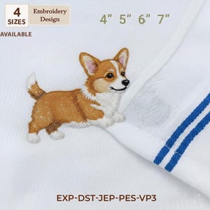 Perro Corgi Corriendo - Toalla de cocina Dog Mama, diseño de bordado a máquina para mascotas, animales, niños, proyecto ITH (Simplemente en el aro)