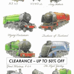 Tarjeta de felicitación: trenes clásicos británicos