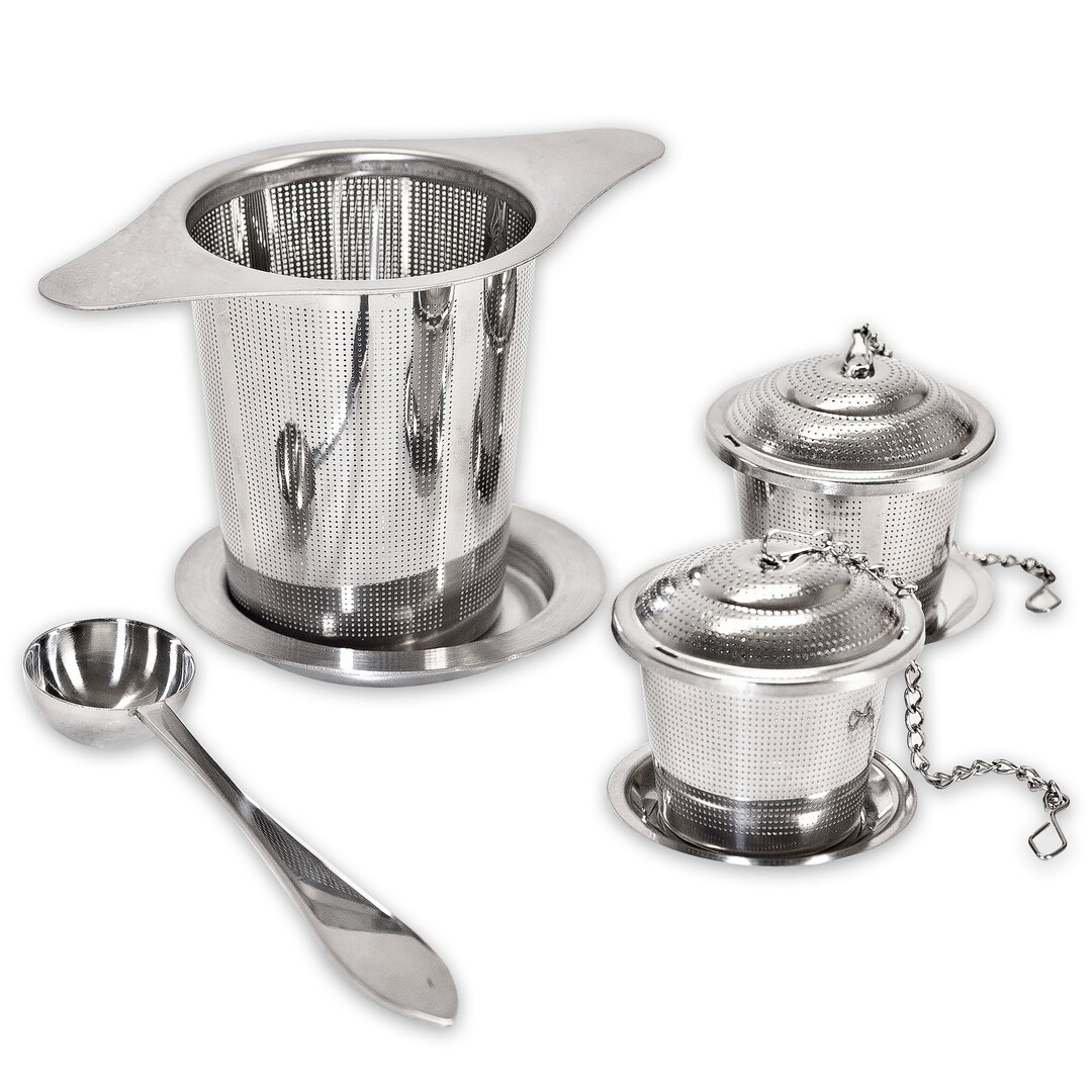 Tea Infusers Set, Tea Ball Filter 2 Pack & Double Handles Large