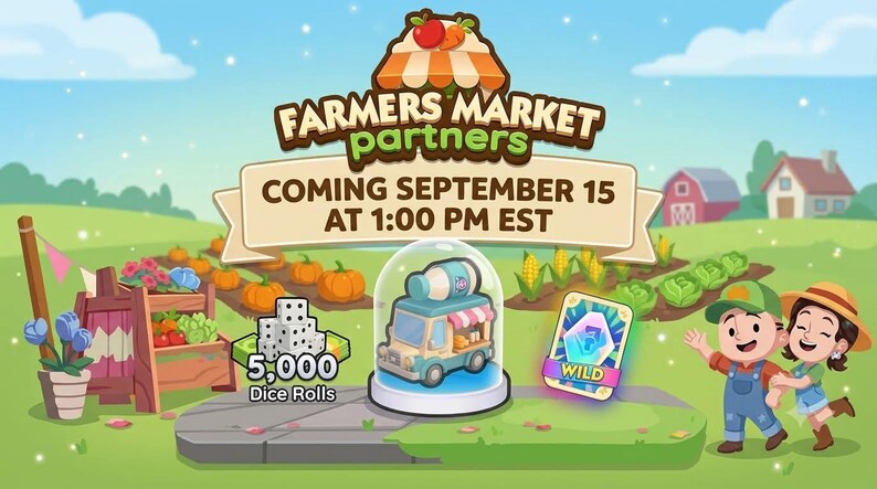FARMERS MARKET Partners Event Monopoly GO Rush 4 Slot - Full Carry 80K Point Cheapest image 2