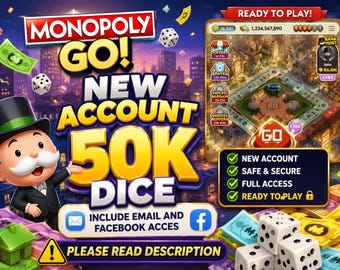 Monopoly_Go New Account 50K dobbelstenen - snelle reactie