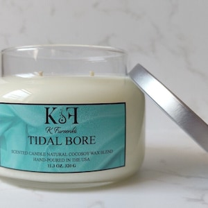 Tidal Bore Scented Candle: Hand-Poured Cocosoy Wax Blend