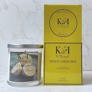 Sweet Lemon Dew Candle: Hand-Poured Cocosoy Scented Candle (8 oz)
