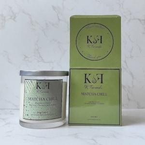 Matcha Chill Scented Candle: Hand-Poured Cocosoy Wax, 8 oz
