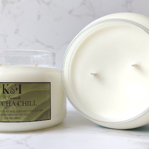 Matcha Chill Scented Candle: Hand-Poured Cocosoy Wax, 70+ Hour Burn