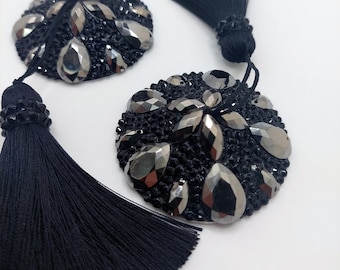 Black Rhinestone Burlesque Pasties/Tassels