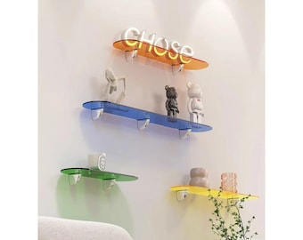 Acrylic Wall Mounted Storage Rack Floating Shelf | Bathroom Organizer | Home Accessories Shelves | Kitchen shelves