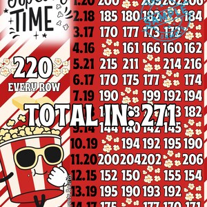 220 In Every Row With Profit Bingo Board Graphic, PYP Pick Your Prize Popcorn Theme, Regular 15 Line Game