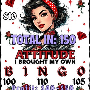 Carta de compra direta com 10 gráficos divertidos de tabuleiro de bingo, tabuleiro reto, 10 por linha, jogo regular de 15 linhas.
