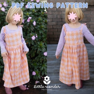 Vestido para niños PDF Patrón de costura, Patrón de costura para niños pequeños, Patrón de costura fácil para principiantes, Patrón de vestido para niñas, Vestido de verano para niños