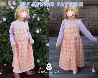 Childrens Dress PDF Sewing pattern, Baby toddler kids sewing pattern, Beginner easy sewing pattern, Girls dress pattern, kids summer Dress