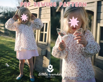 Kinder Bluse PDF Schnittmuster, Baby Kleinkind Kinder Digital Schnittmuster, Anfänger einfaches Schnittmuster, Mädchen Bluse Schnittmuster, Kinder Top Schnittmuster